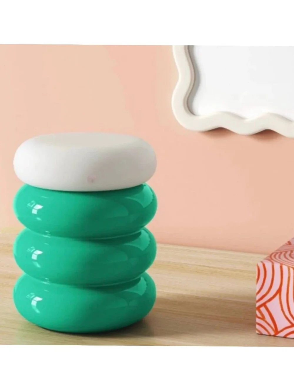 2pc Set NWT Room Essenstials Rechargeable LED Plastic Bubble Lamp With Storage